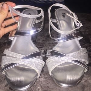 Silver sparkly heels